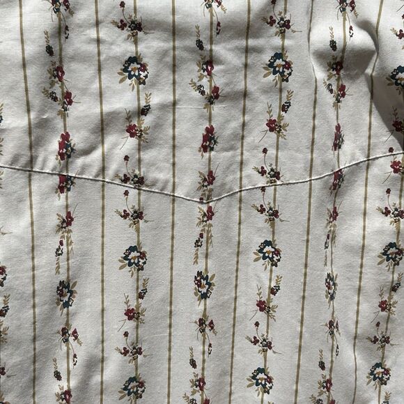 Vtg High Noon Floral Stripe Shirt Men Sz L Cream Pearl Snap Long Sleeve Western - Picture 8 of 14